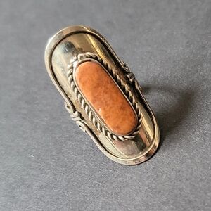 Elegant Silver and Brown Stone Ring